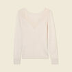 Pull manches longues ajouré creme femme