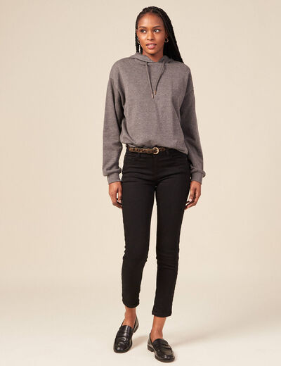 Sweat à capuche gris femme