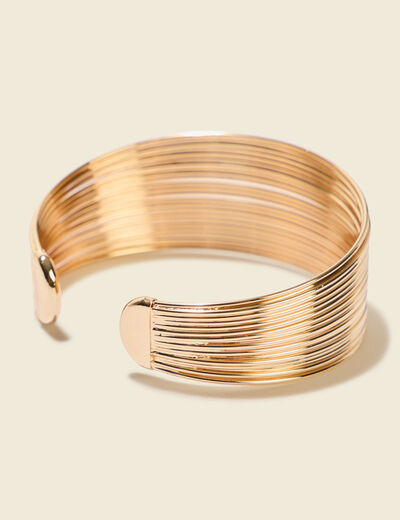 Bracelet large couleur or femme