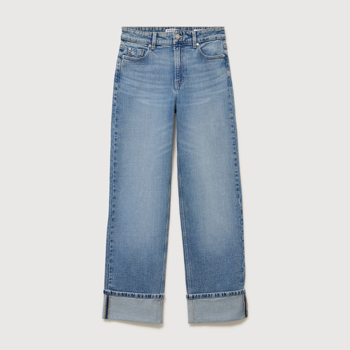 Jeans straight taille standard bleu femme