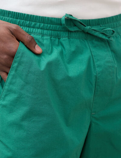 Bermuda en coton vert &eacute;meraude homme