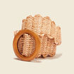 Ceinture large tress&eacute;e beige femme