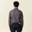 Col cintr&eacute; en coton manches longues gris fonc&eacute; homme