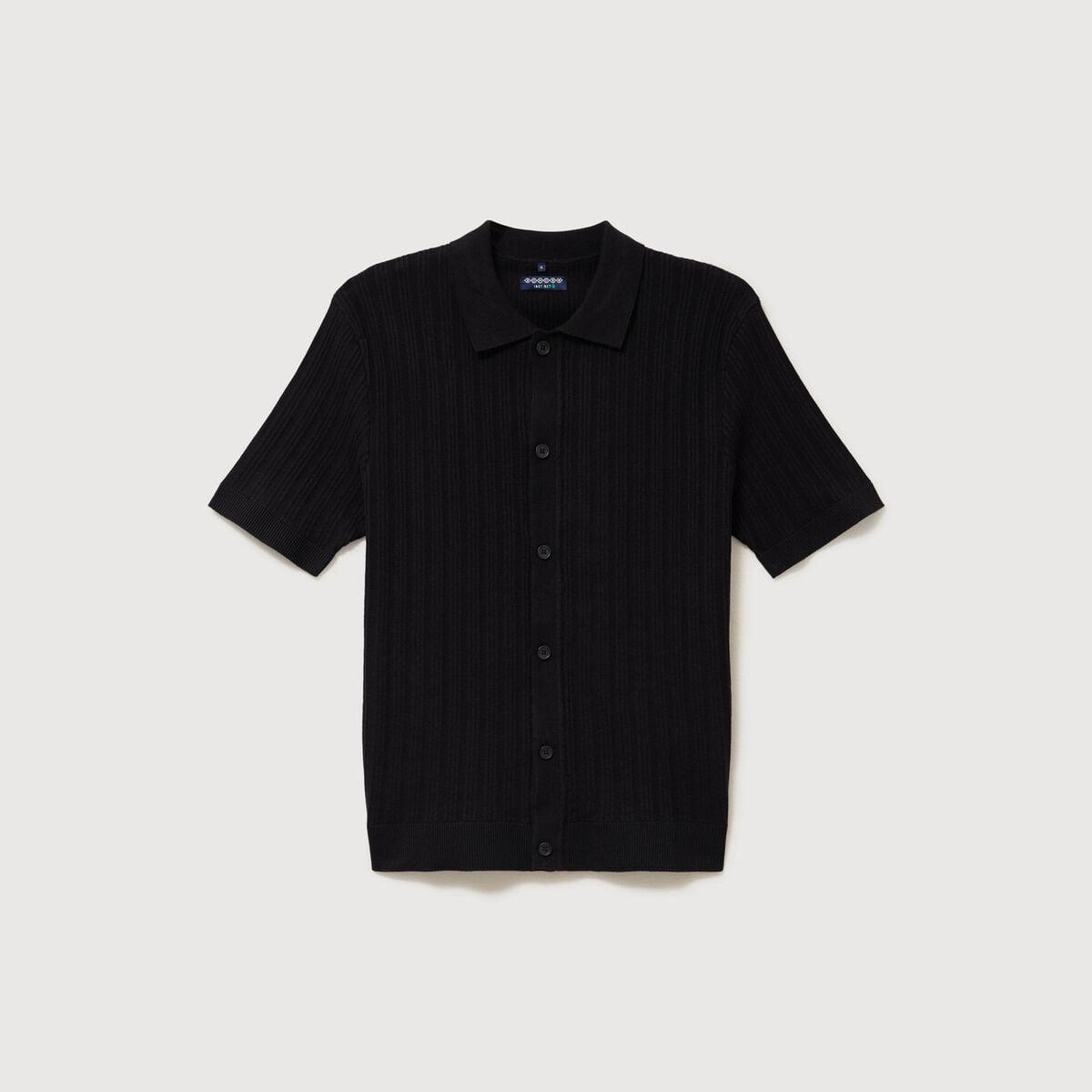 Chemise en coton manches courtes noir homme