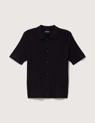 Chemise en coton manches courtes noir homme