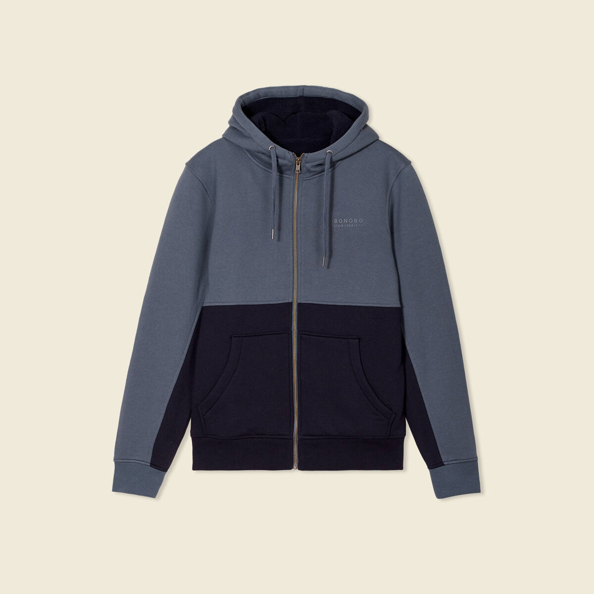 Sweat zipp&eacute; &agrave; capuche vert fonc&eacute; homme