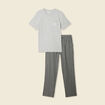 Ensemble pyjama 2 pièces gris clair homme