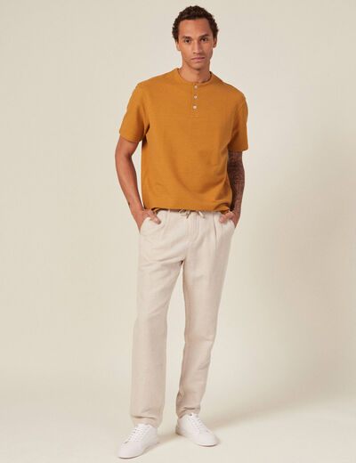 T-shirt oversize manches courtes camel homme