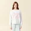 Sweat droit court manches longues gris femme