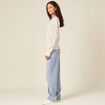 Pull manches longues creme femme