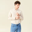 Col ray&eacute; manches longues col classique sable homme
