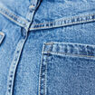 Jupe-short droite en jean denim stone femme