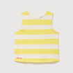D&eacute;bardeur ray&eacute; col rond en coton jaune femme
