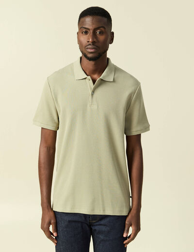 Polo col polo manches courtes en coton gris homme