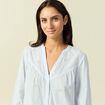 Chemise col tunisien manches 3/4 blanc femme