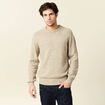 Pull manches longues beige homme