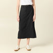 Jupe longue droite gris femme