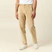 Pantalon droit en velours longueur 32 beige homme