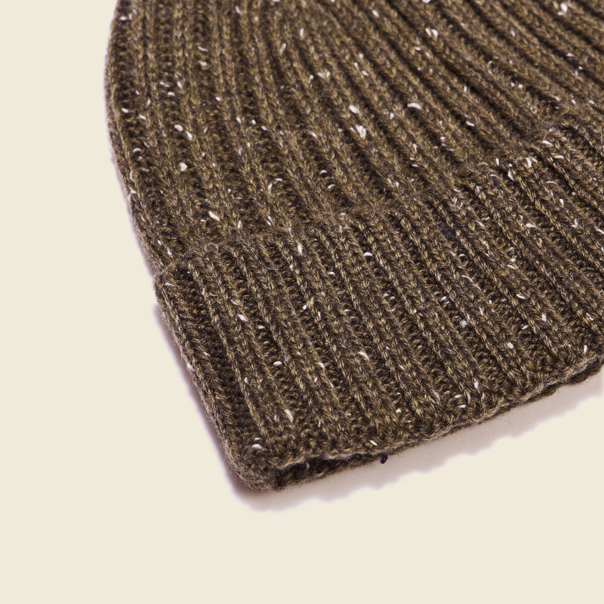 Bonnet tricoté vert kaki homme
