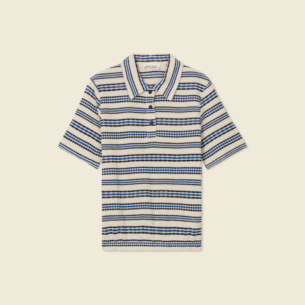 Polo manches courtes ecru femme