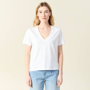 T-shirt manches courtes blanc femme