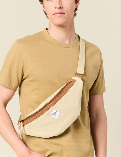 Sac banane zippé creme homme