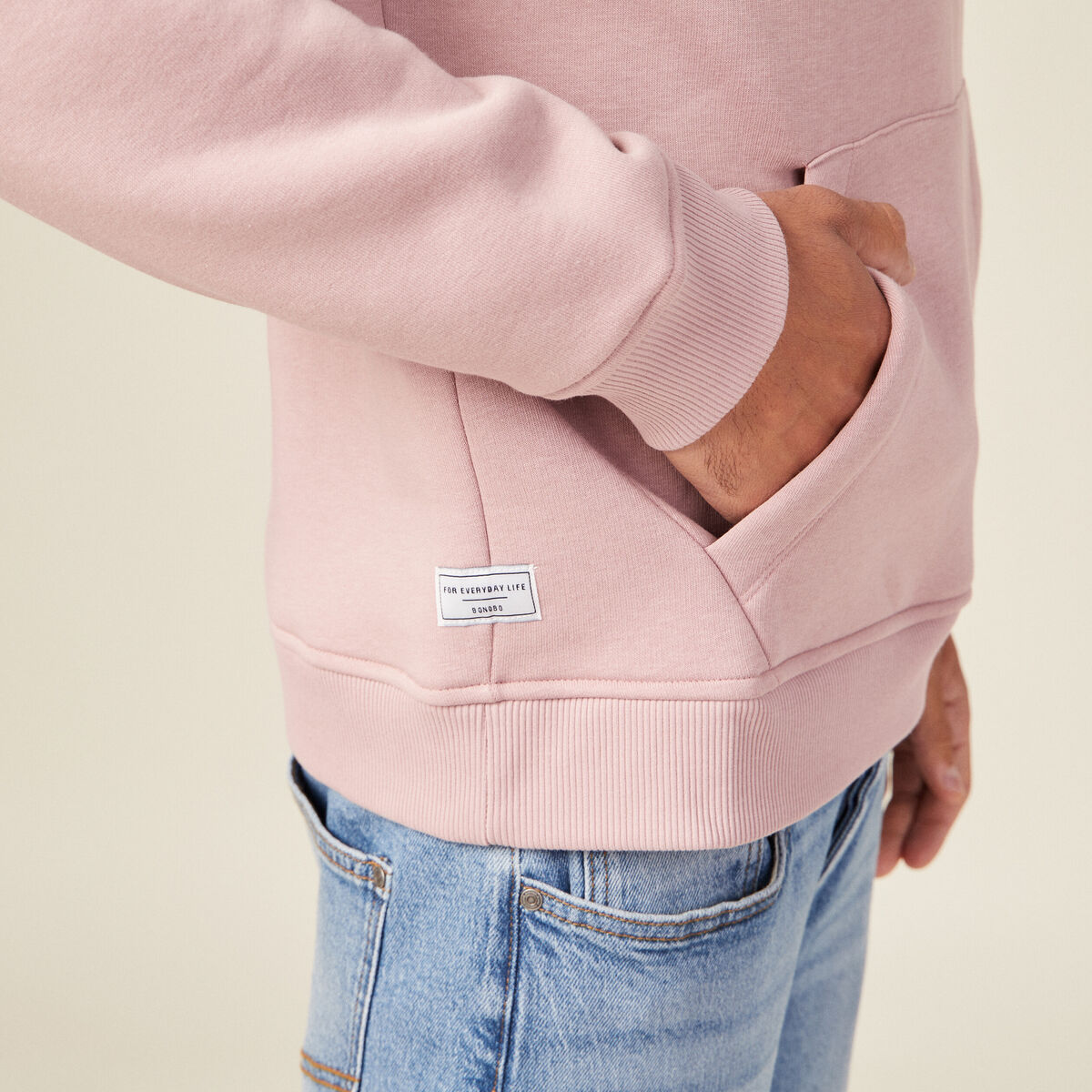Sweat manches longues vieux rose homme