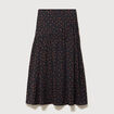 Jupe longue droite taille haute noir femme