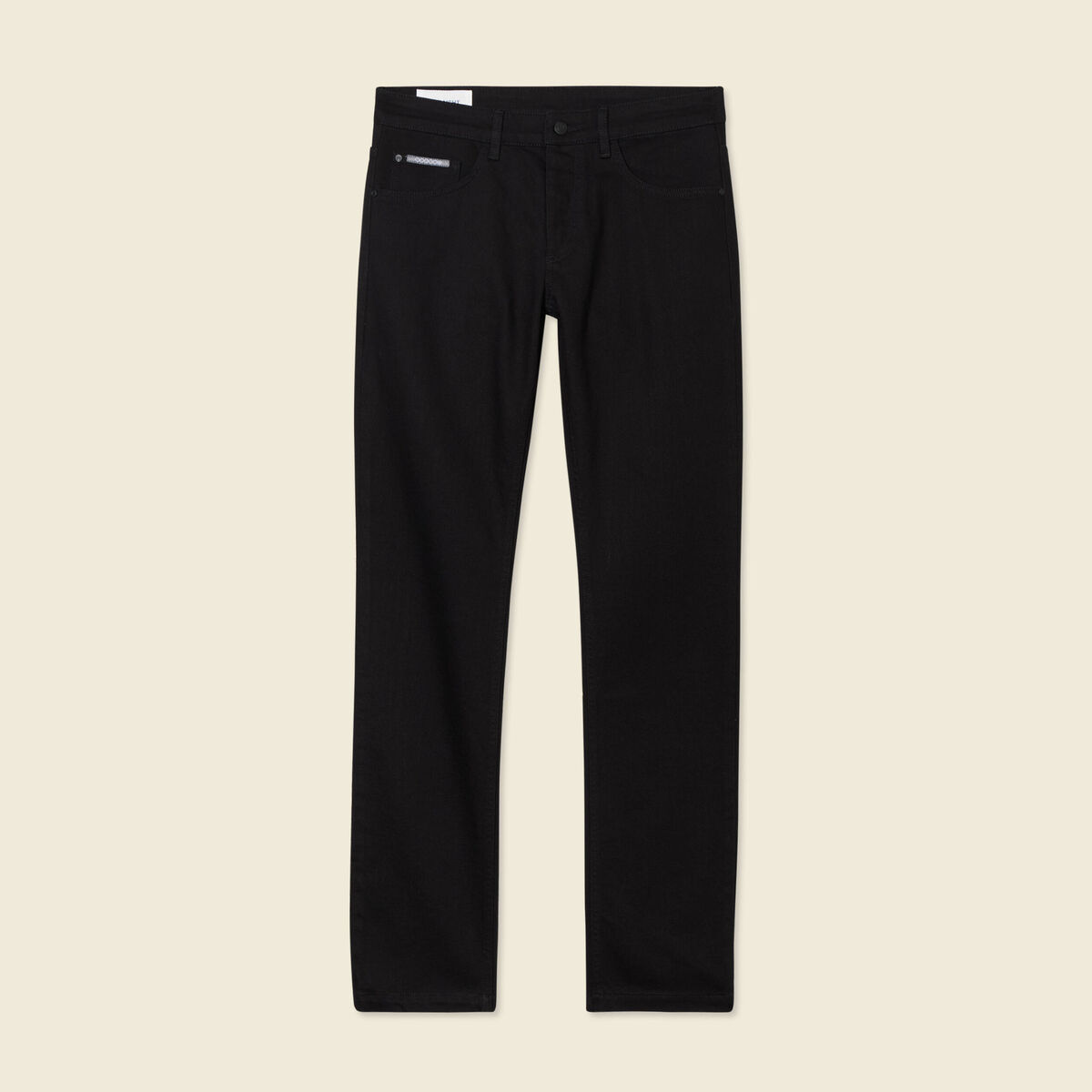 Jeans straight denim noir homme