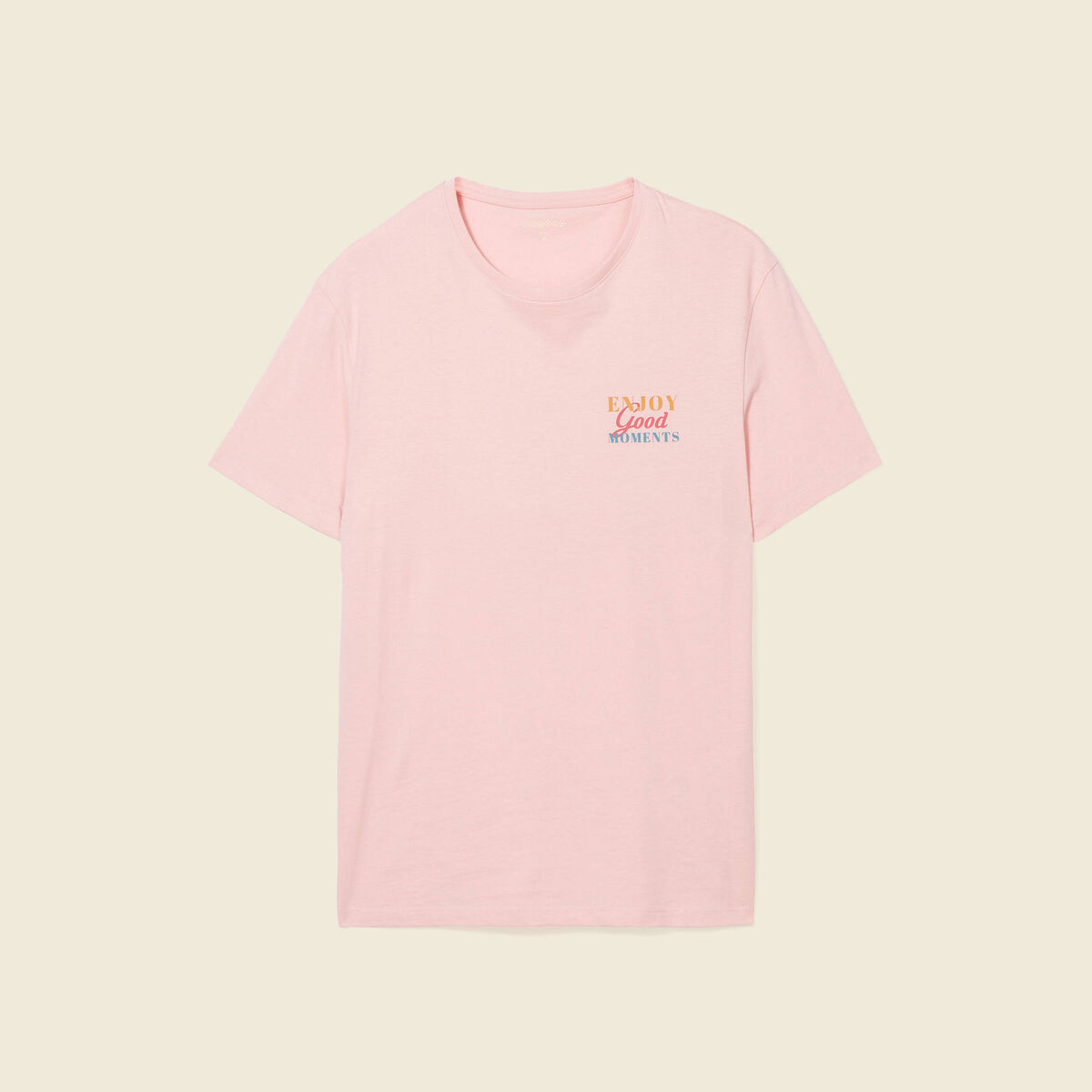 T-shirt manches courtes rose saumon homme