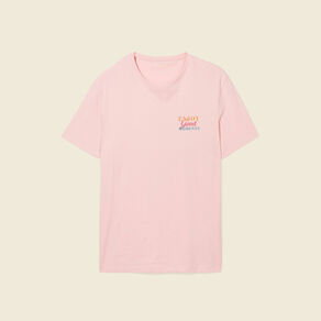 t shirt manches courtes rose saumon homme T-shirt manches courtes rose saumon homme