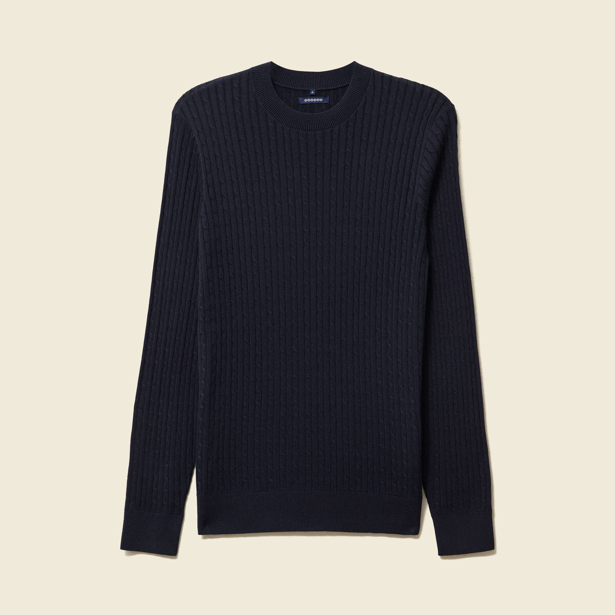Pull col rond bleu marine homme