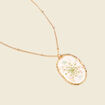 Collier pendentif résine couleur or femme