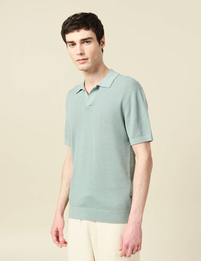 Polo manches courtes vert clair homme