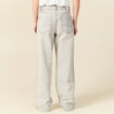 Jeans large taille haute denim gris clair femme