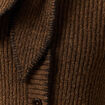 Pull col rond manches longues marron fonc&eacute; femme