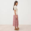 Pull col rond manches courtes creme femme