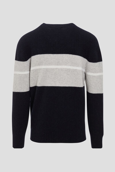 Pull manches longues bleu foncé homme