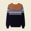 Pull manches longues fabriqu&eacute; en France marron homme