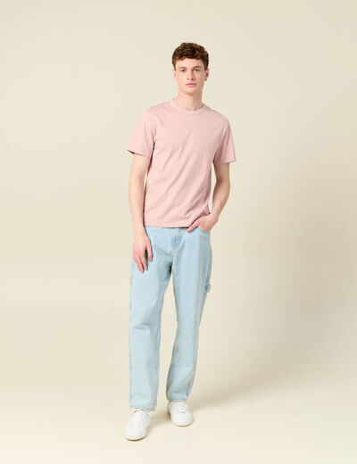 T-shirt éco-responsable rose pastel homme