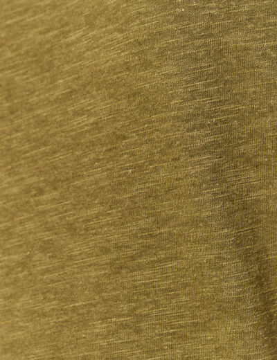 T-shirt manches courtes vert olive femme
