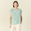 Chemise manches courtes vert pastel femme