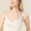 Débardeur tricot ajouré creme femme
