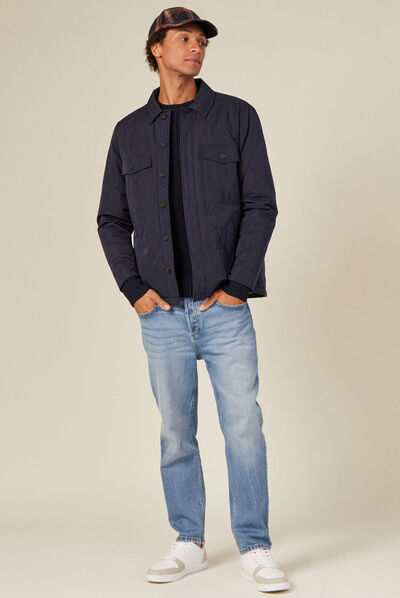 Pull manches longues bleu marine homme