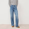 Jeans large taille haute denim stone femme