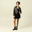 Gilet col V manches longues n&oelig;uds noir femme