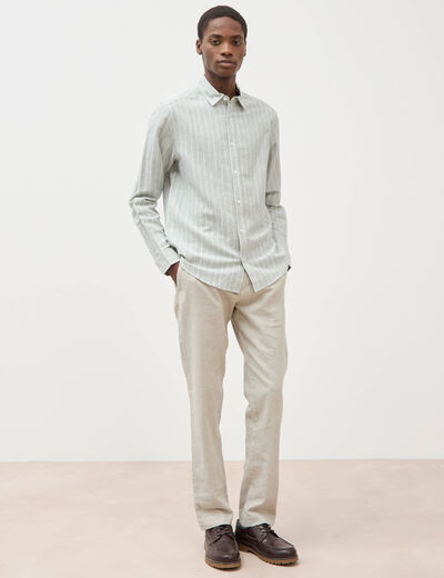 Chemise manches longues vert clair homme