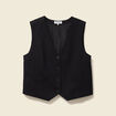 Veston sans manches noir femme