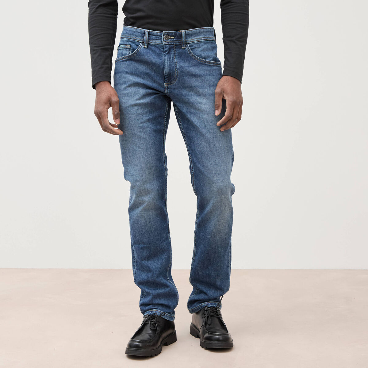Jeans straight homme used L34 denim stone homme