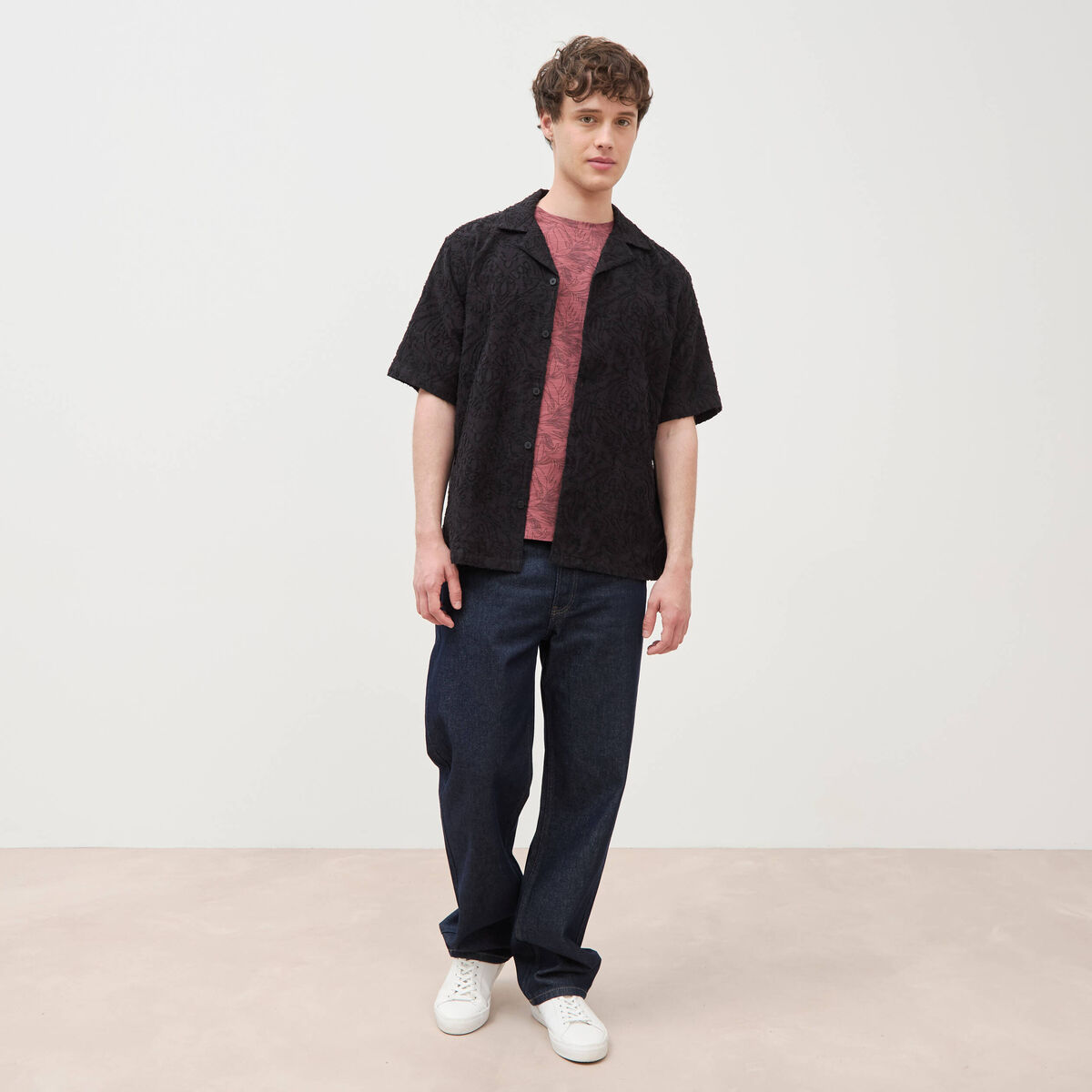 T-shirt manches courtes rose cerise homme